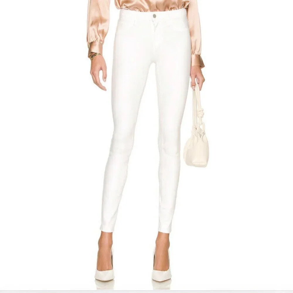 L’AGENCE White Marguerite High Rise Skinny‎ Jeans